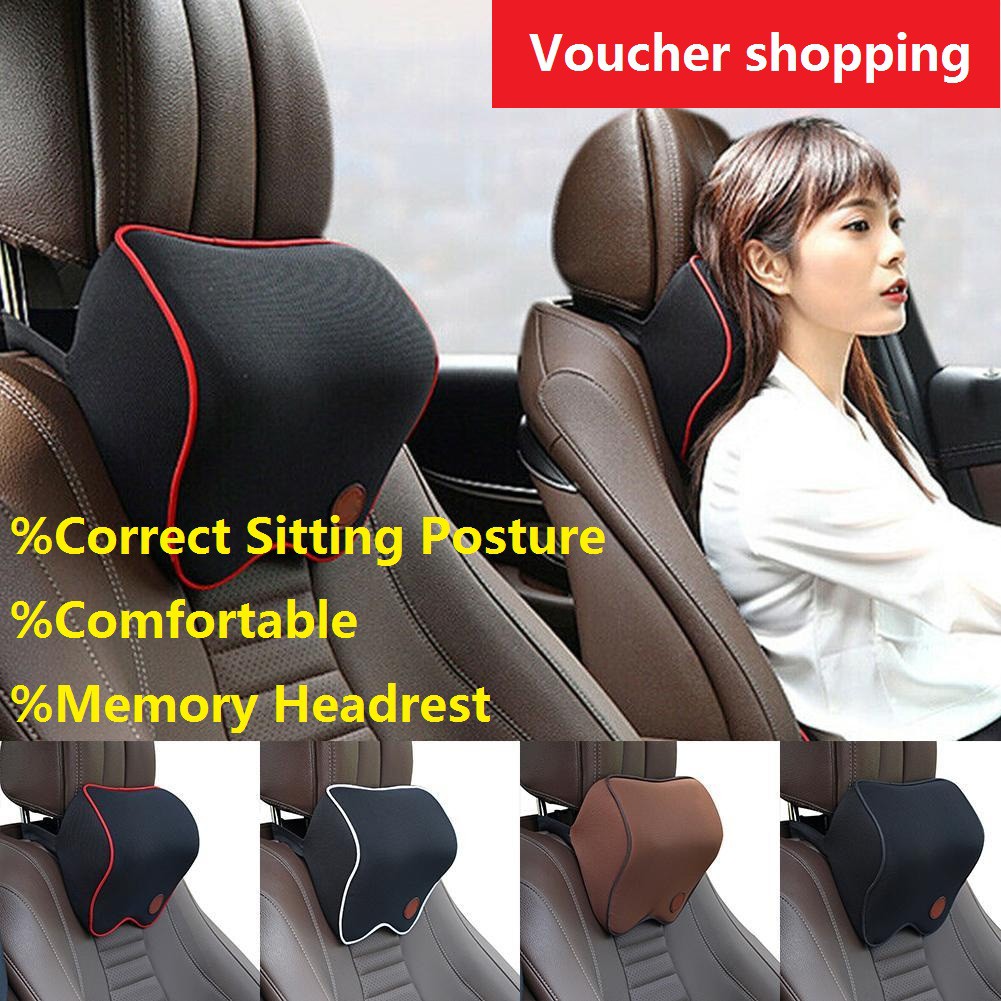 Car Headrest Pad Memory Foam Car Travel Head Neck Rest massage Auto Mesh Pillow