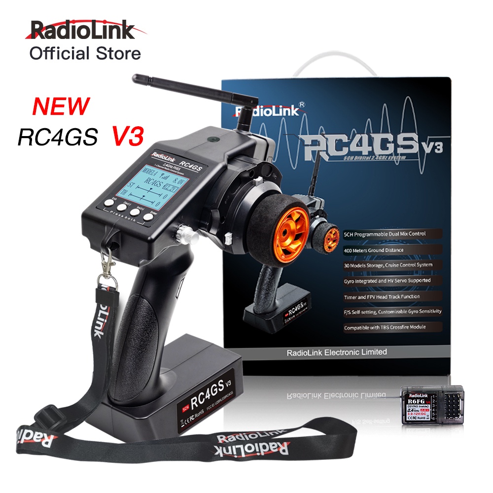 Radiolink RC4GS V3 5 Channels RC Radio Transmitter and Receiver R6FG