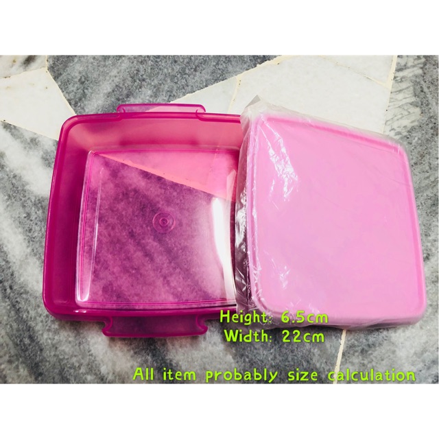 Tupperware size square(pink) | Shopee Philippines