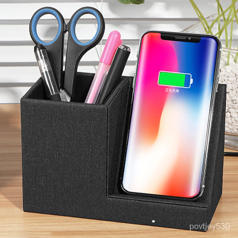 10W Fast Wireless Charger with Desk Organizer Qi Certified Fabric ...