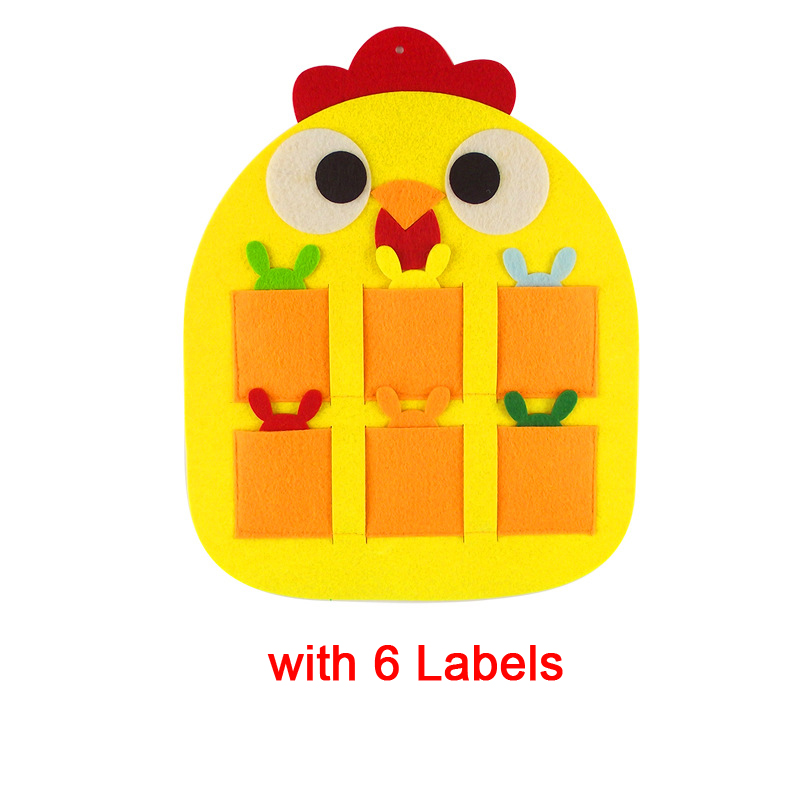 1Set Kids Felt Animals Attendance Record Sheet Morning Check Praise ...