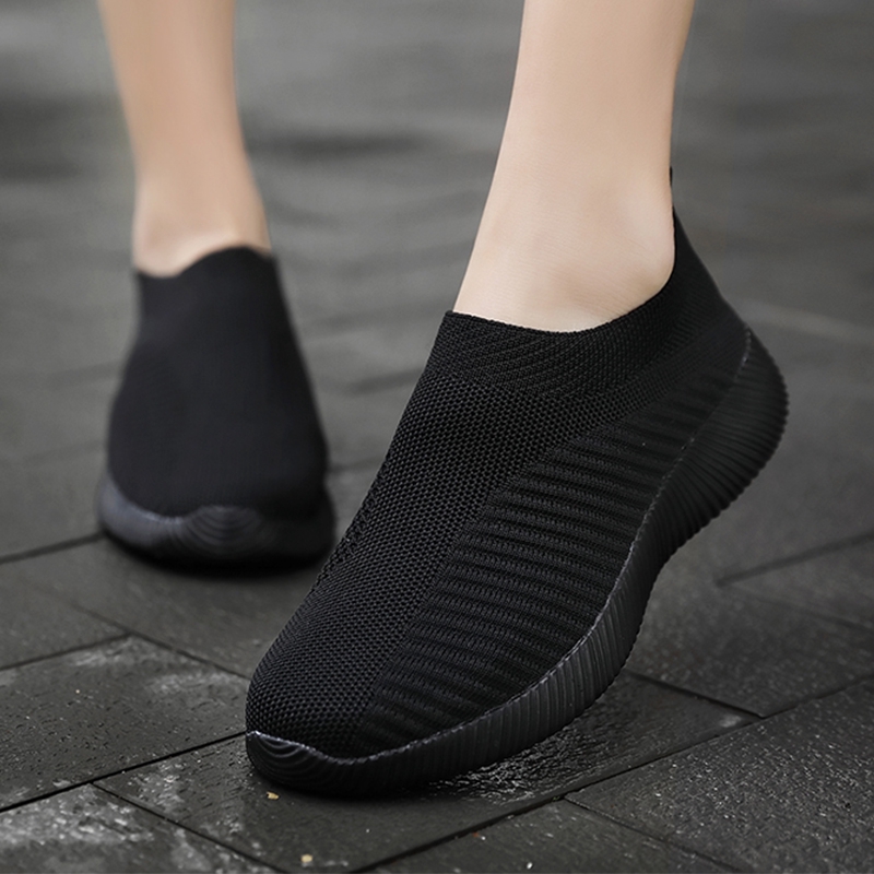 Black Rubber Shoes for Women Slip on Shoes Sneakers Korean Shoes Low Cut Running Shoes Easy Soft Women Shoes Shopee Philippines