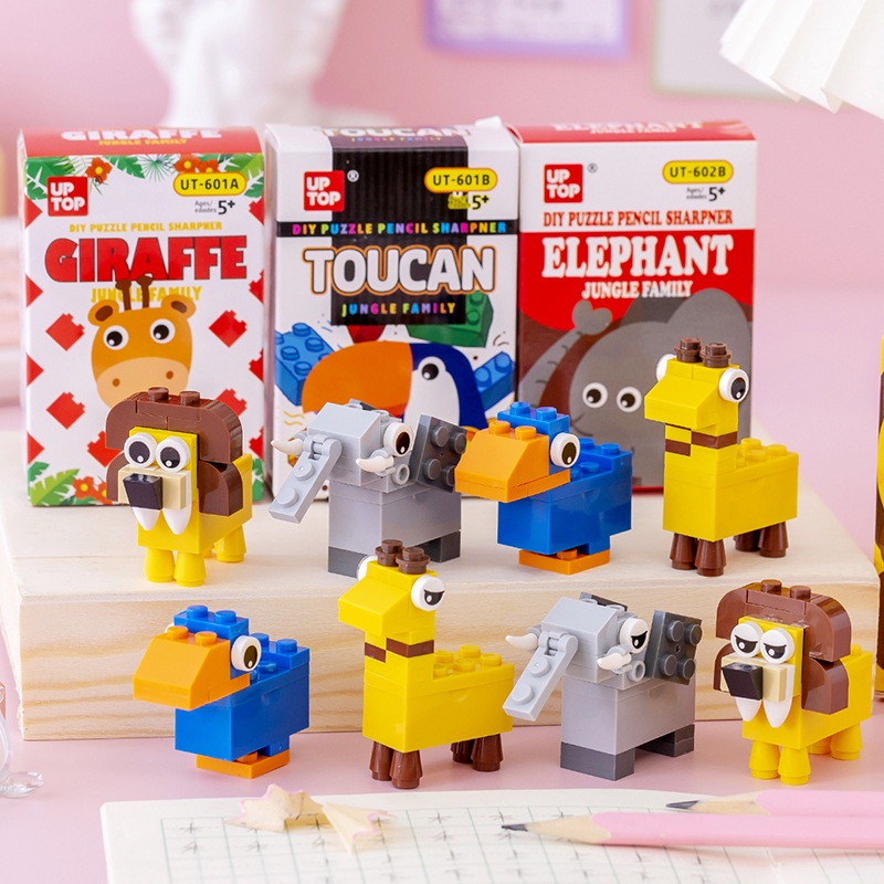 DIY Toy Brick Mini Pencil Sharpener Puzzle Blocks Assembly Pencil ...
