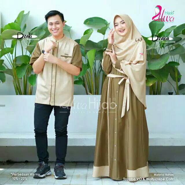 Dzaki Dzakia Couple Set. Gamis Couple By Alwa Hijab (ready) | Shopee ...