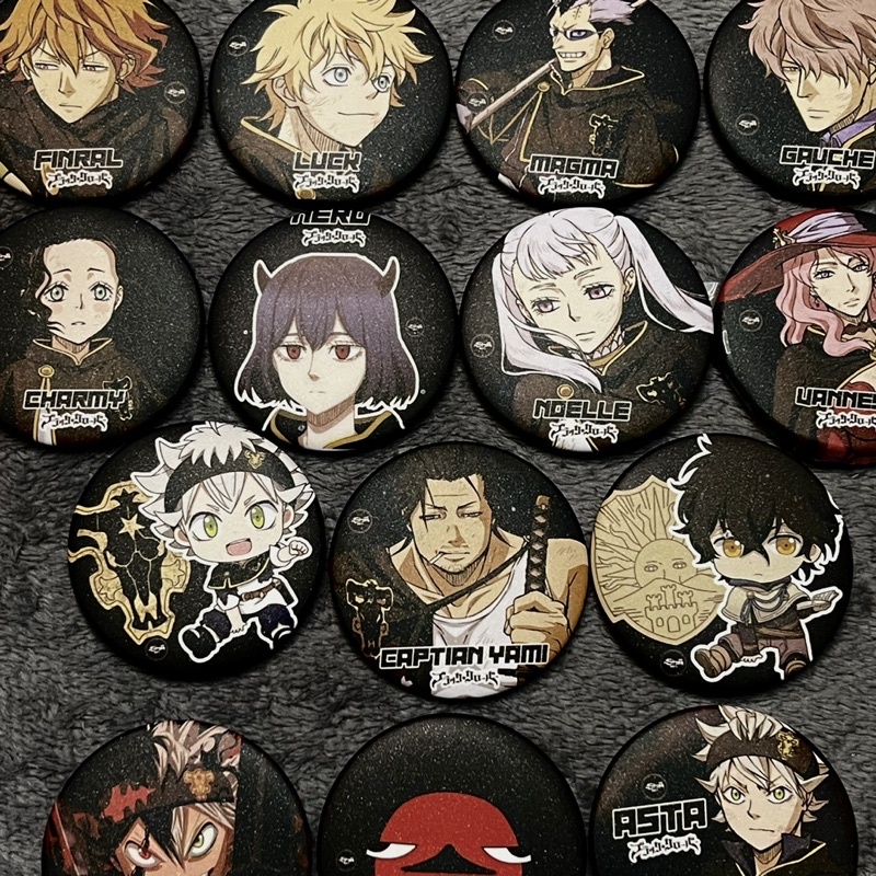 4shaPrints | BLACK CLOVER Glittered Anime Button Pins ( Asta, Yuno ...