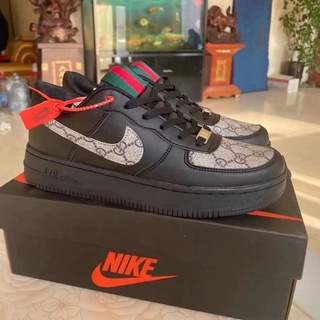 black gucci air force ones