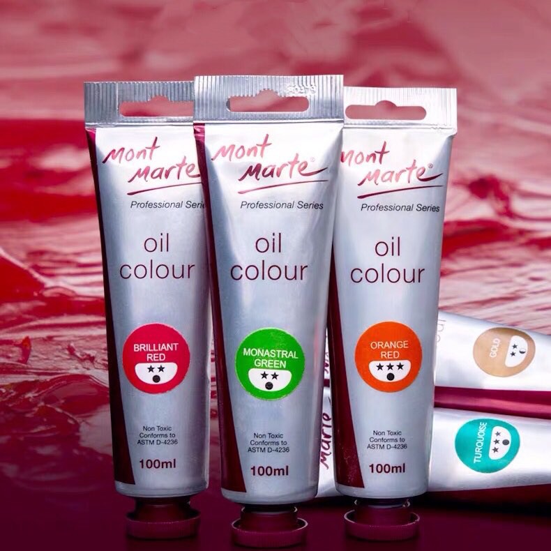Mont Marte NonToxic Premium Oil Paint Oil Colour 100ml Shopee