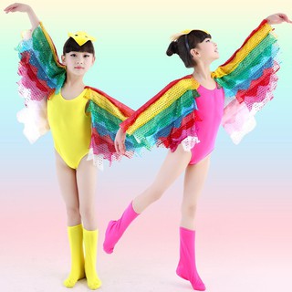Gymnastics Leotards for girls Ballet Dance Hot Pink Rainbow