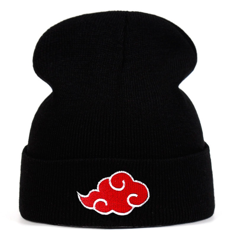 Beanies bonnet Naruto Anime lovers Akatsuki logo beanie for men Uchiha ...