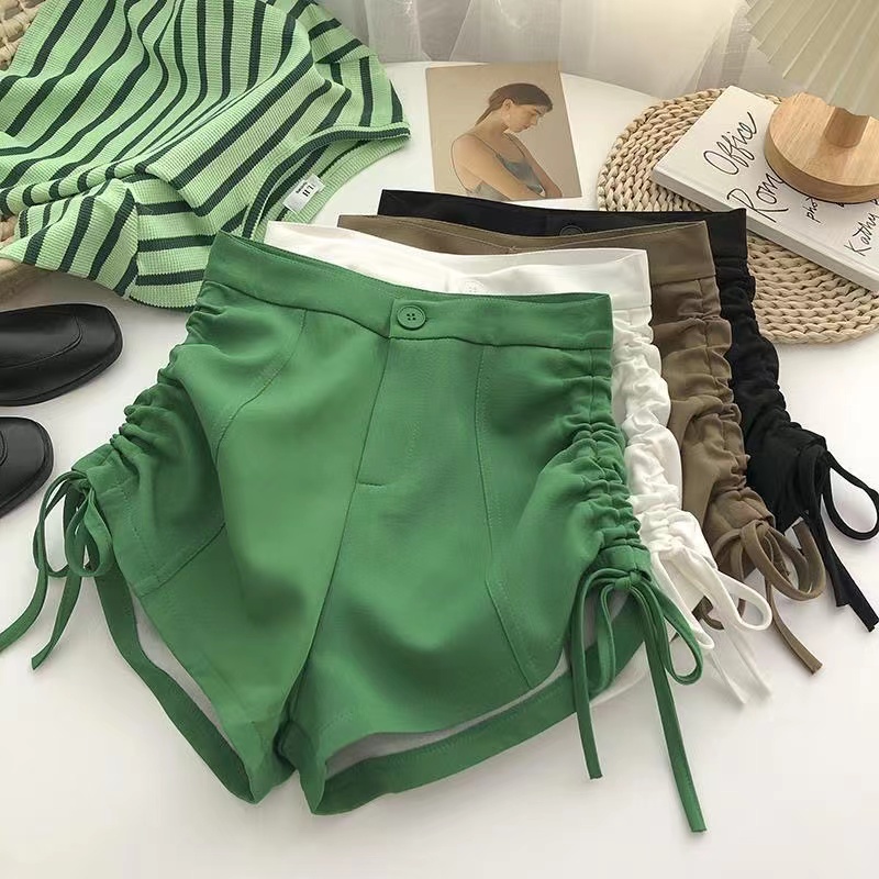 High waisted drawstring shorts online