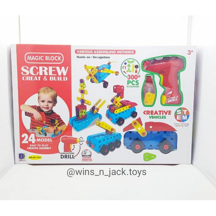 Magic Block Screw Create Build Creative Vehicles | Shopee Philippines