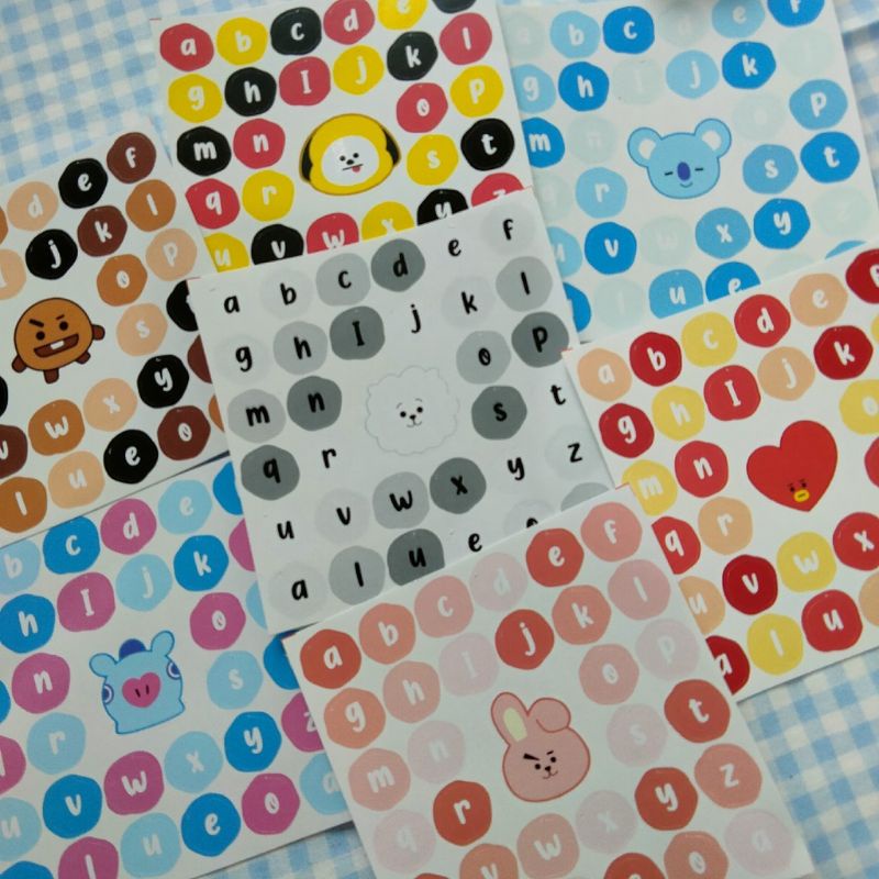 Bt21 Alphabet Sticker Aesthetic Deco basic small color tone | Shopee ...