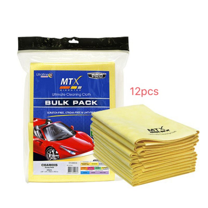 Microtex MTX CHAMOIS Car Care Microfiber Drying Cloth bulk pack (12pcs