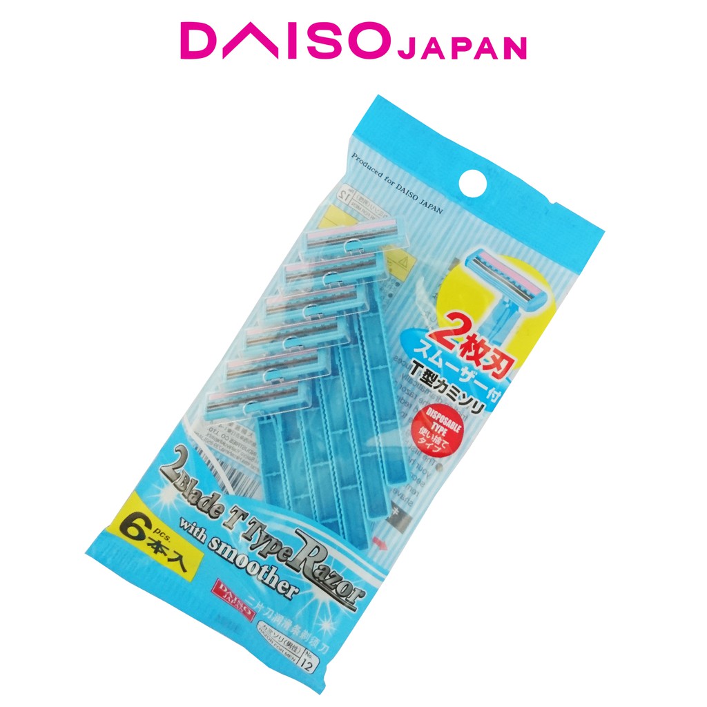 Daiso TwoBlade T Type Razor with Smoother 6 pcs Shopee Philippines