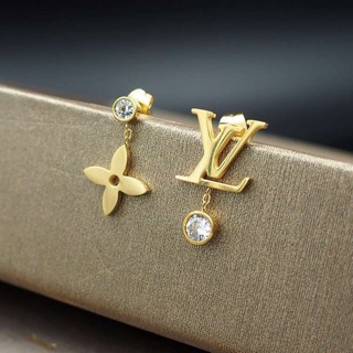 24k Gold Plated Lv In White Heart Stud Earrings. on Galleon Philippines
