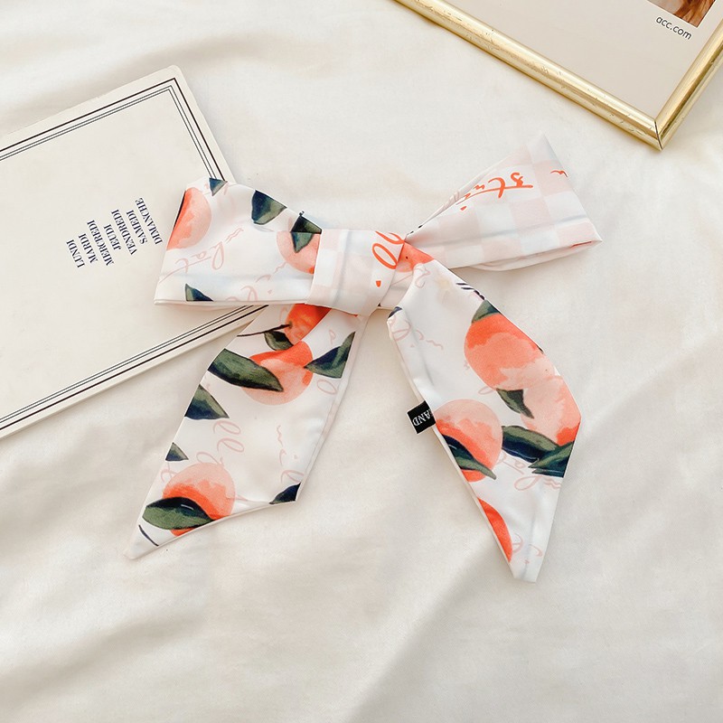 Hair Ribbon Bow Tie,Hair tie,French Retro Fabric Silk Scarf Headband