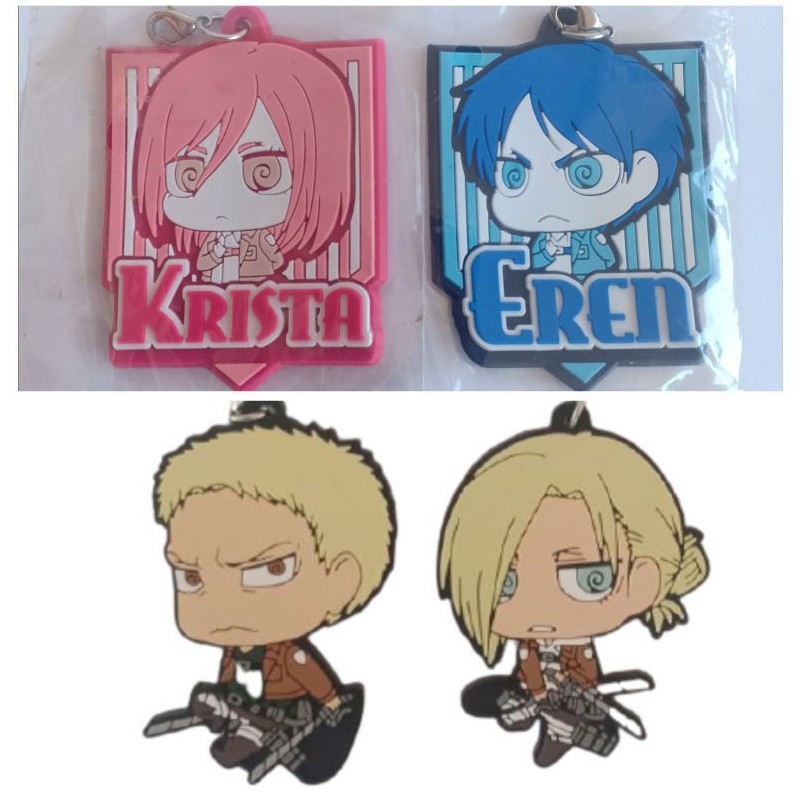 Attack on Titan - Eren, Krista, Annie & Reiner Rubber Keychain | Shopee ...