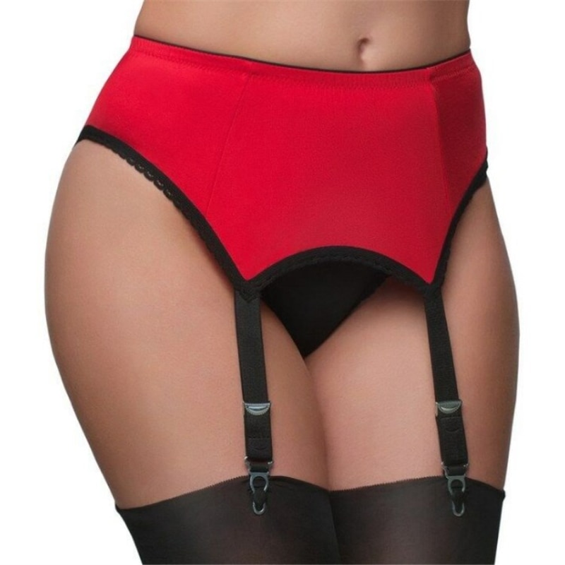 Sexy Women Elastic Garter Belt 4 Buckles Stocking Belts High Waist