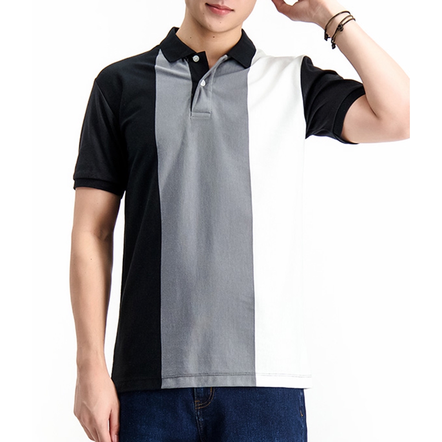 Gray and white polo shirt sale