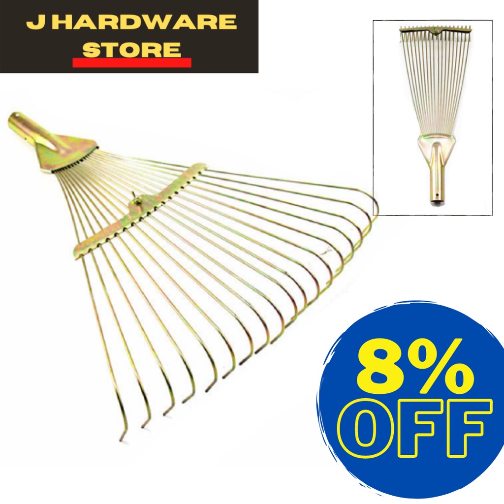 premium Adjustable Grass rake head 18 teeth leaf rake cleaning tool ...