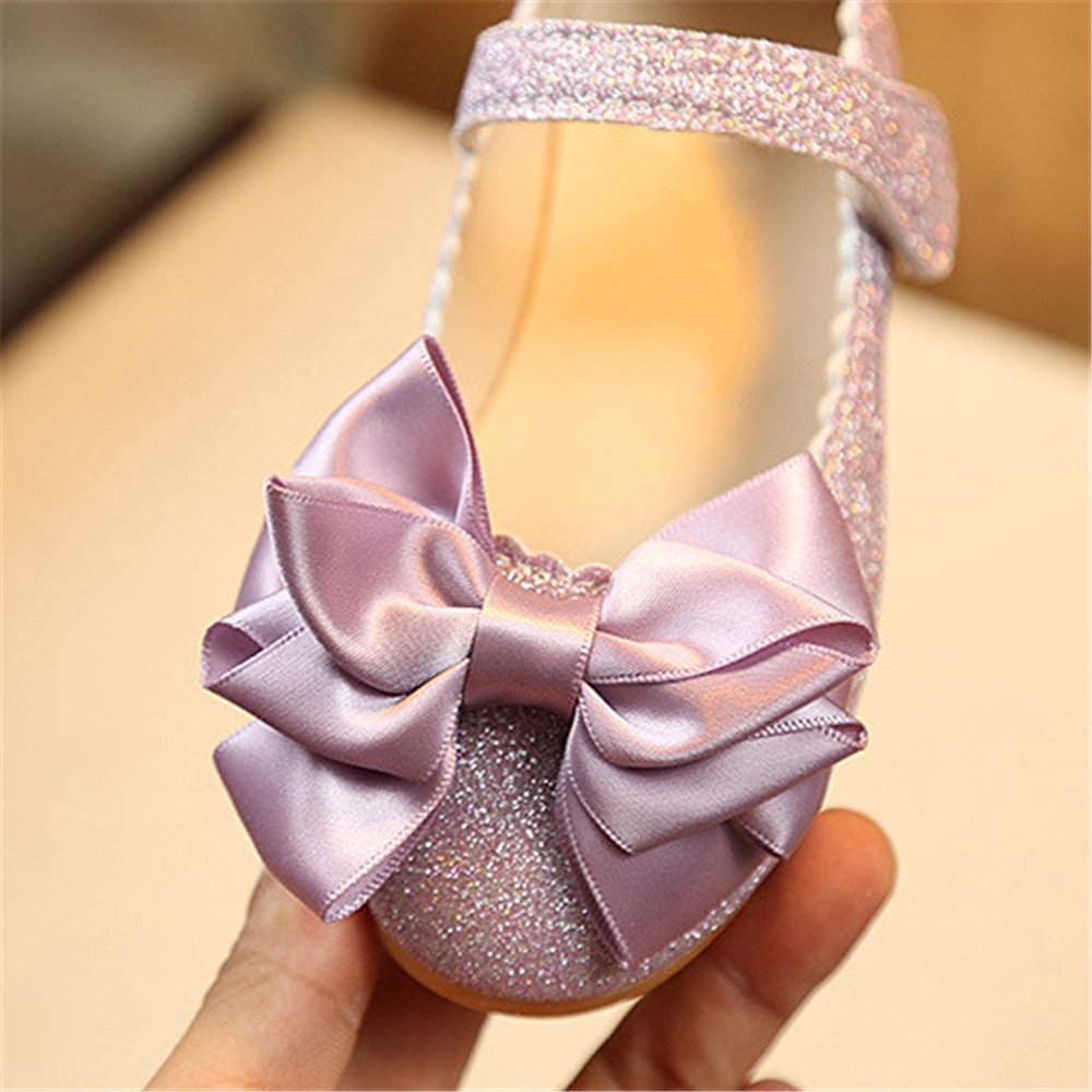 1 12T Kids Baby Girls Party Shoes Shining Leather Pink Purple Princess Shoes Cute Bow Soft Infant Toddler Shopee Philippines
