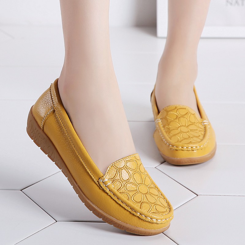 Ladies leather hot sale shoes design