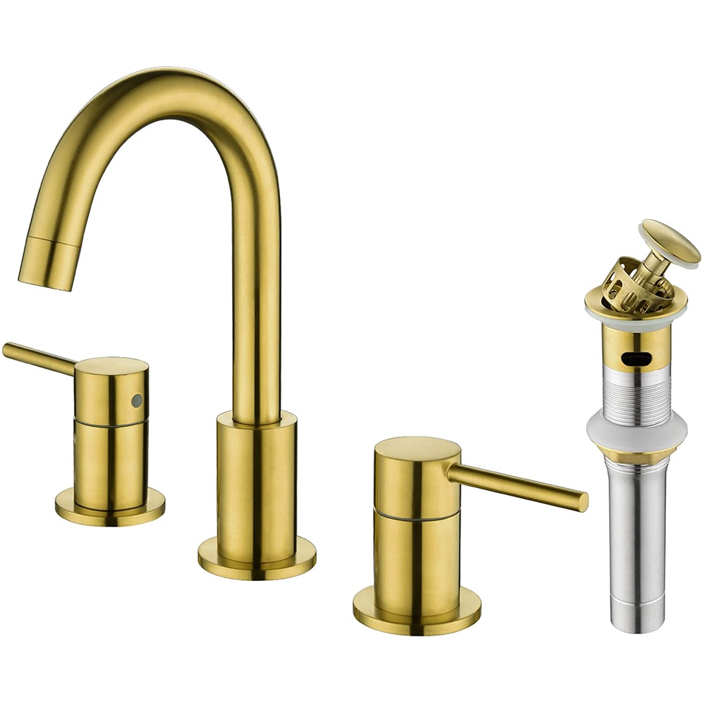 Smatiko Double Handle Brushed Gold Bathroom Faucet Shopee Philippines