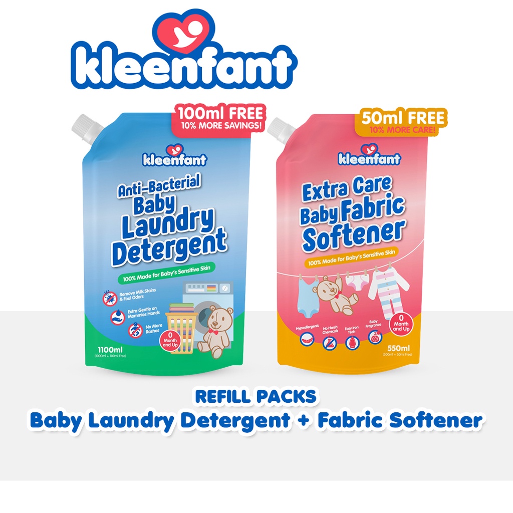 Kleenfant Antibacterial Baby Laundry Detergent 1100ml + Extra Care