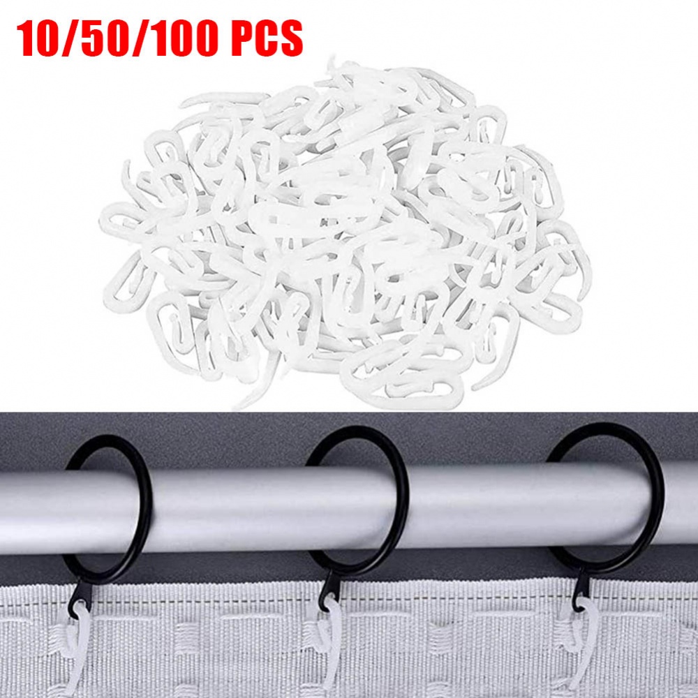 New Curtain Hooks For Ring Header Tape White Plastic Drapery Nylon Hook