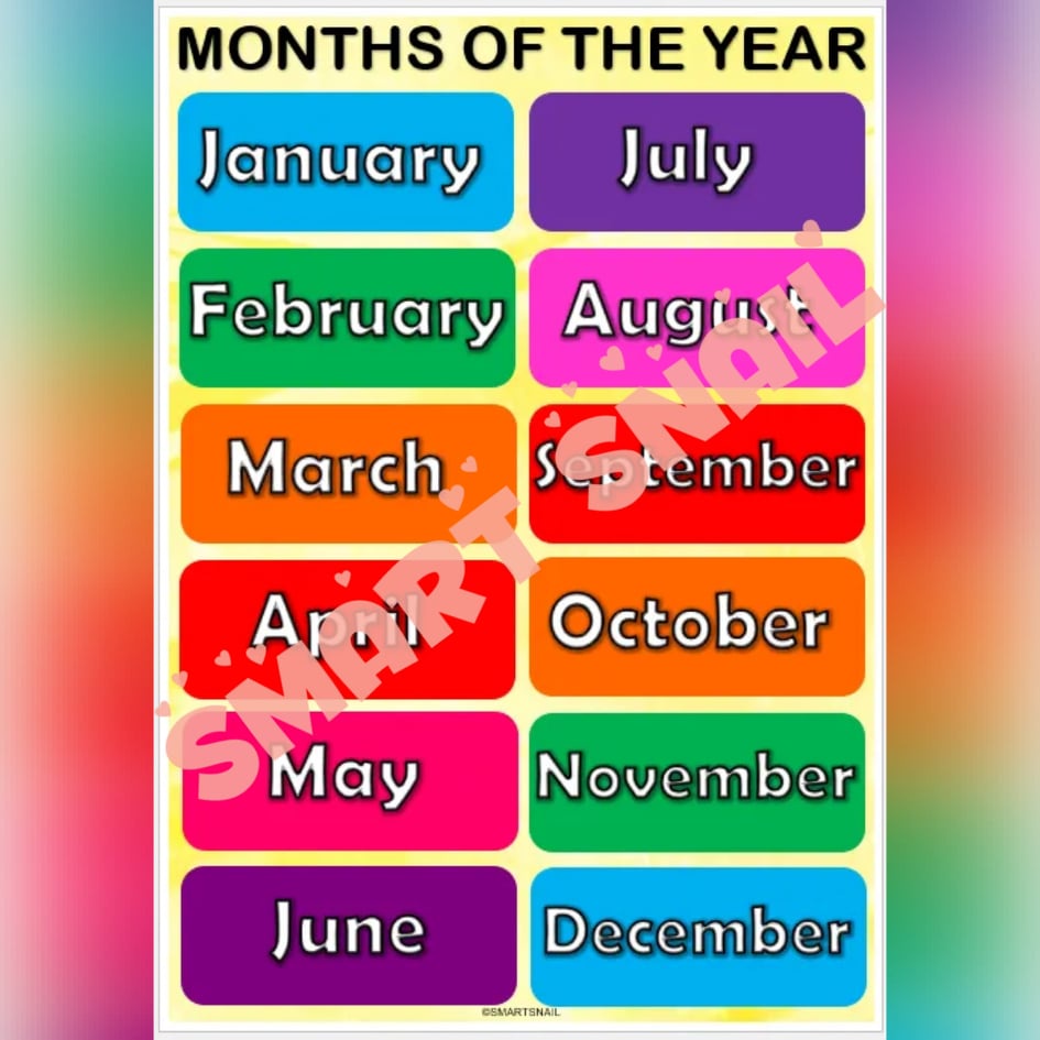 Months Of The Year Laminated Educational Wall Charts - vrogue.co