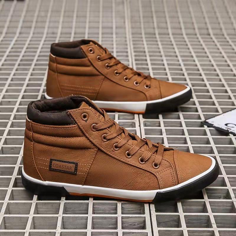 COASTAR Korean Running Leather High Cut Sole Men Shoes For Rubber #897 ...
