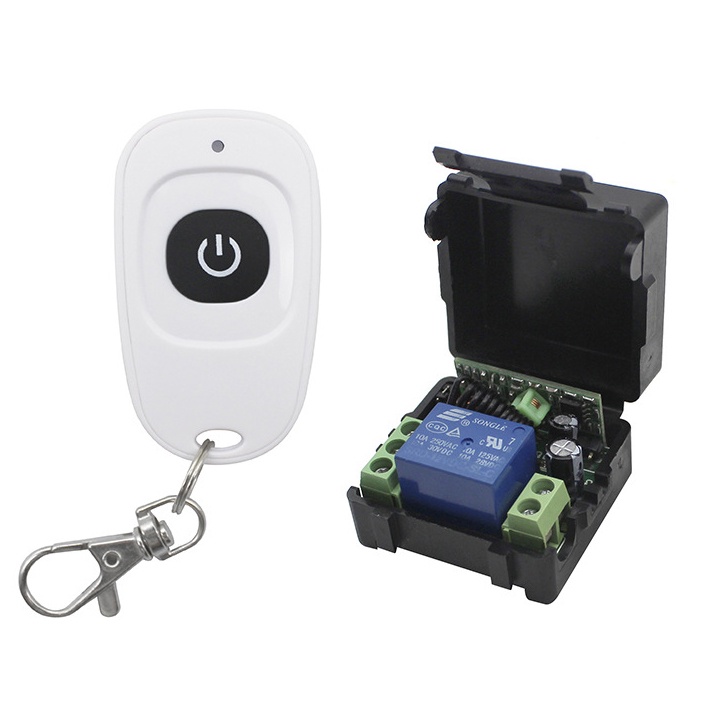 Rel&egrave; Wireless RF 315/433MHz 1 Canale | Telecomando + Ricevitore 10A DC12V | Interruttore Universale
