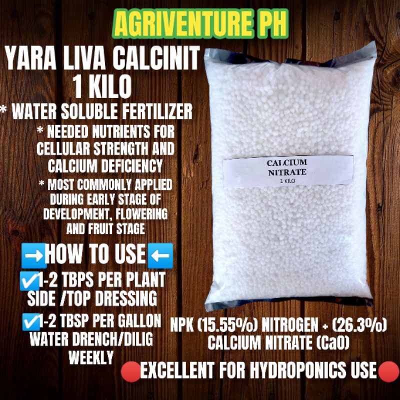 YaraLIva CALCINIT (15.5% N + 26.3% CaO) 1kg | Shopee Philippines