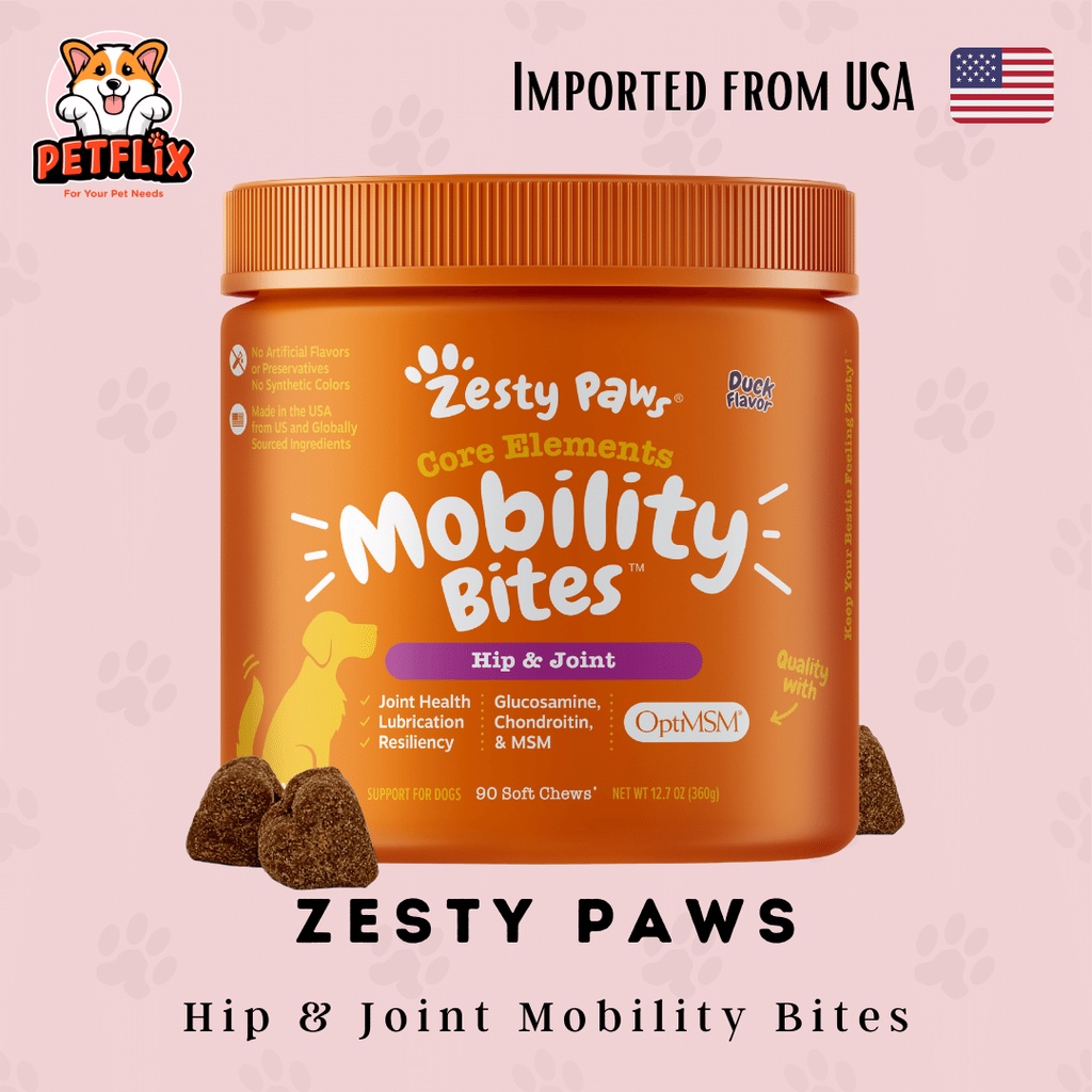 Zesty Paws Hip & Joint Mobility Bites Soft Chews for Dog with