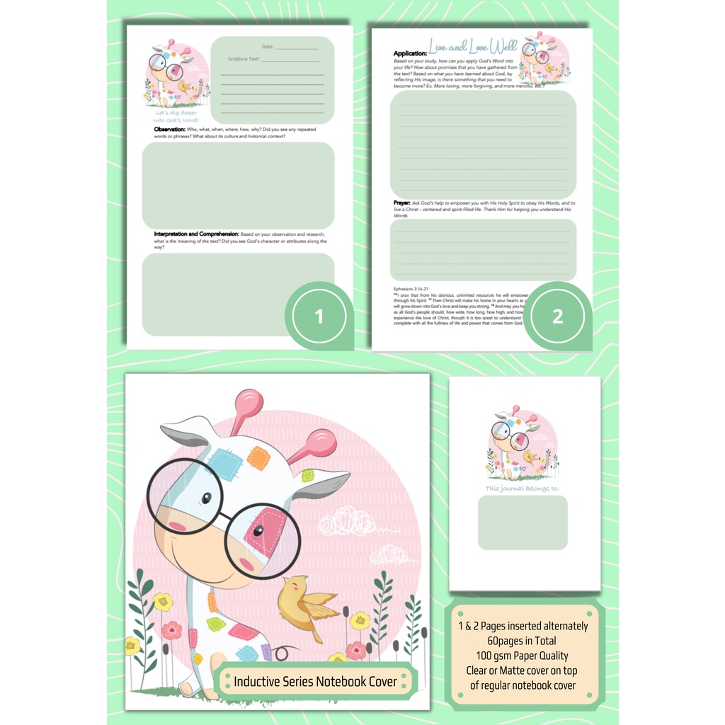 Bible Study Journal for Kids - Inductive Method Style - Happy Giraffe ...