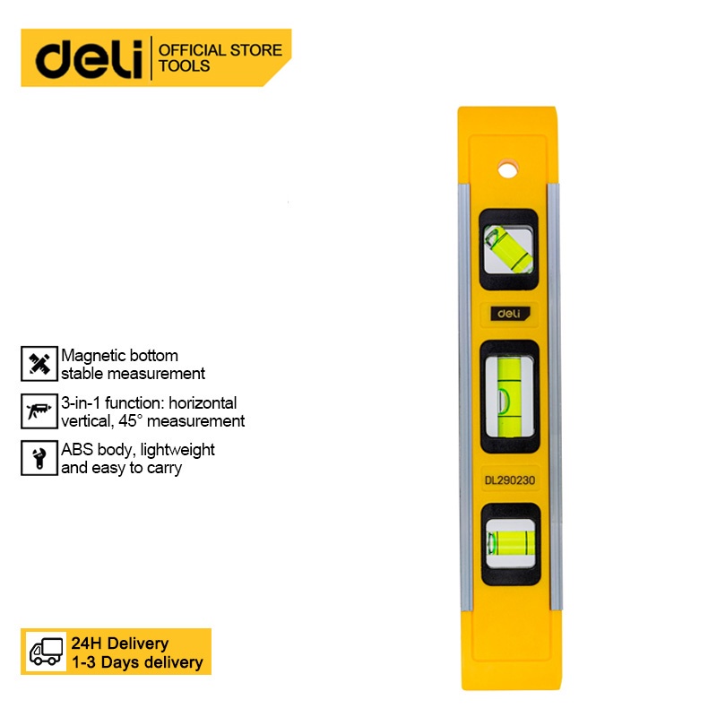 Deli Leveler Thicker Aluminum Frame Spirit Leveler 230×40×17Mm With ...