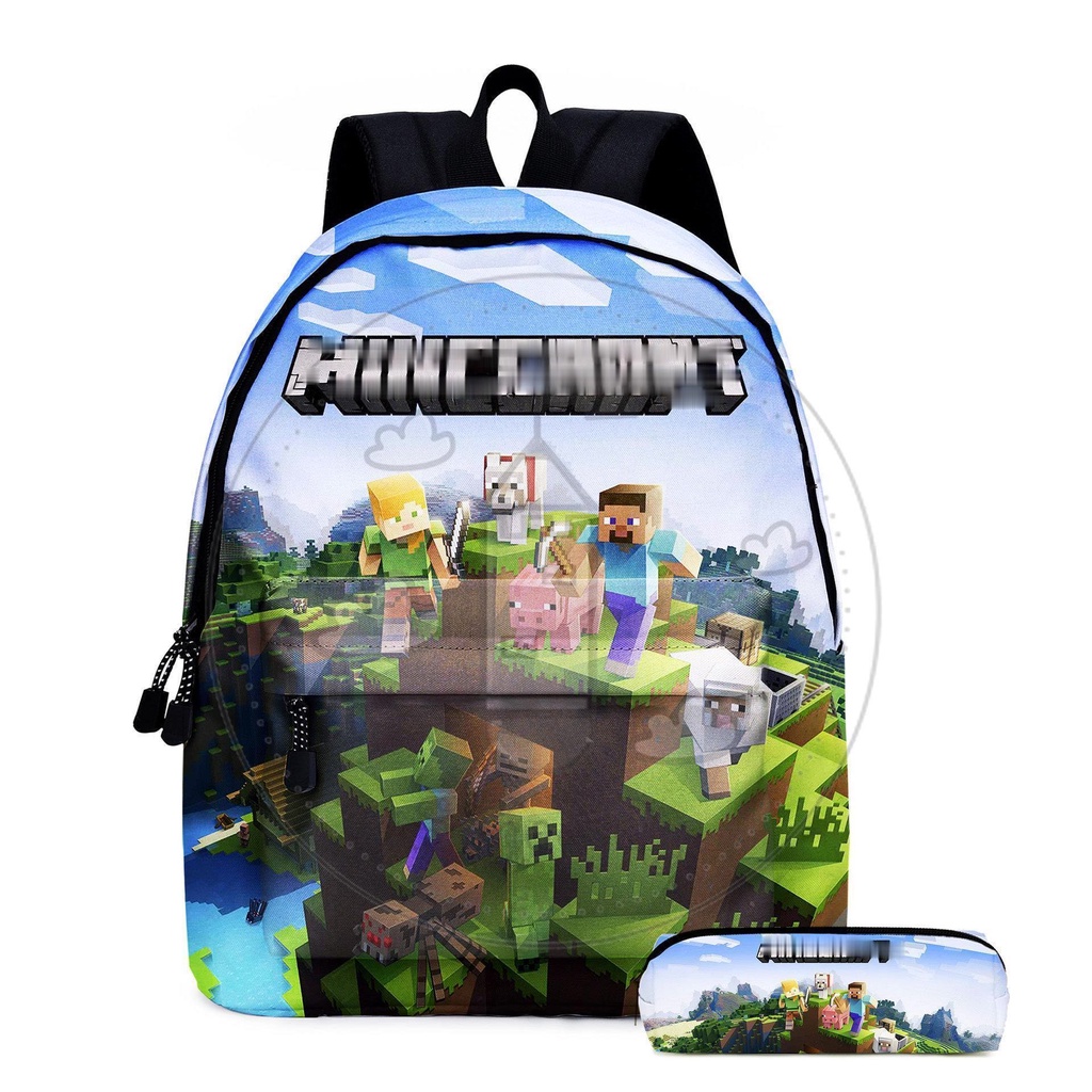 iSchoolDy Cartoon Minecraft School Bag Backpack | Shopee Philippines