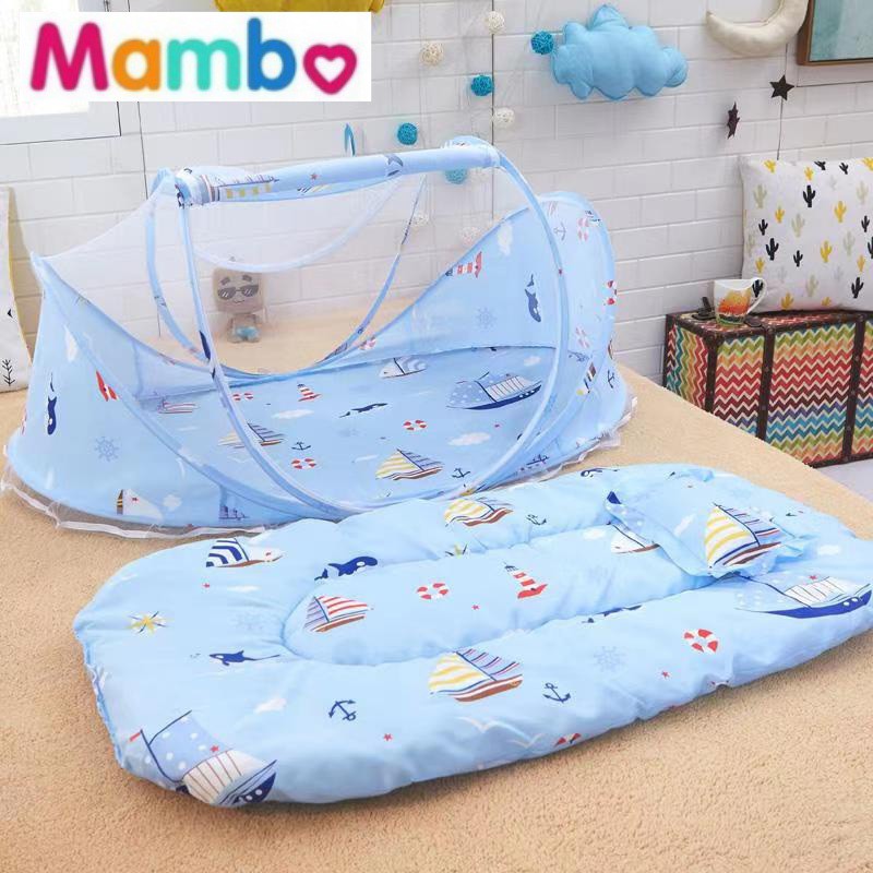 Mambobaby Folding Newborn Baby Bed With Pillow Mat Net Mosquito Bedding ...