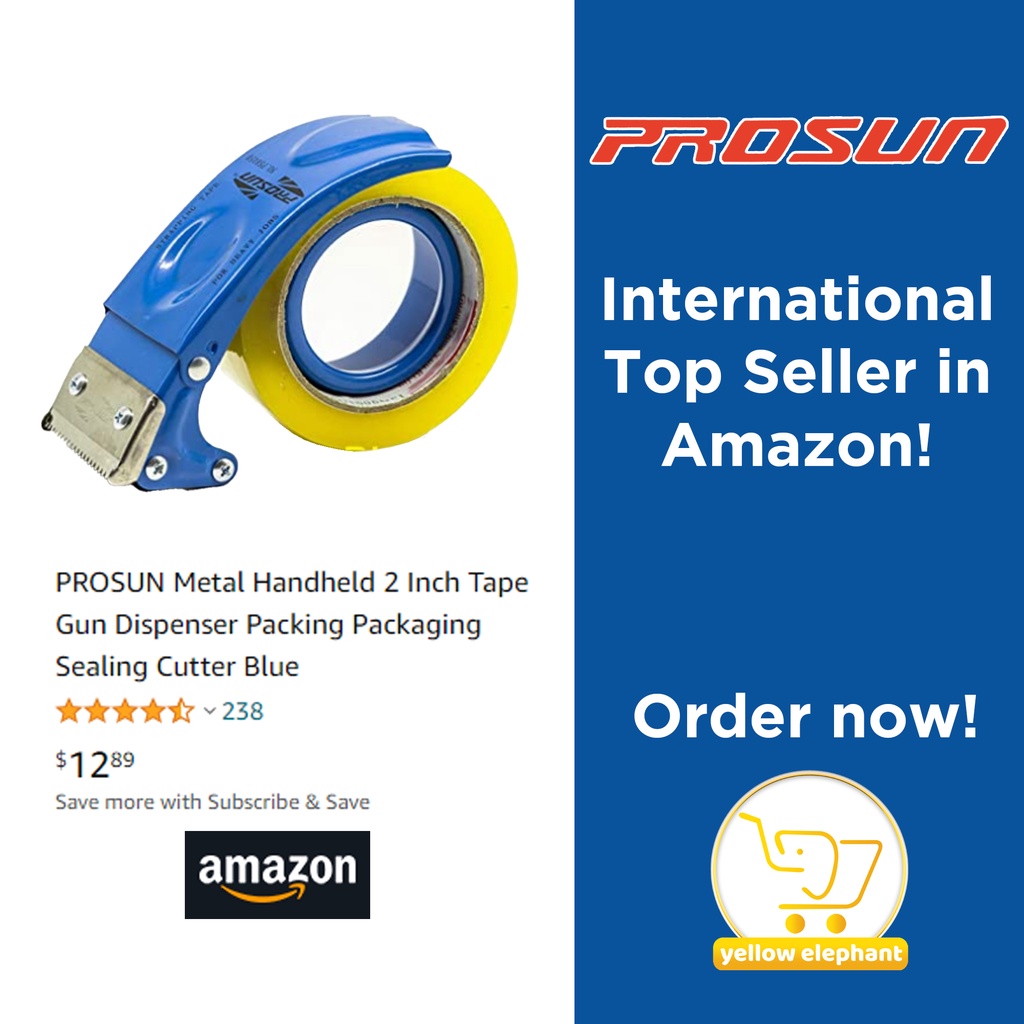 Prosun Tape Dispenser Anti-Reverse 2 Inches X 180Meters Metal Or ...