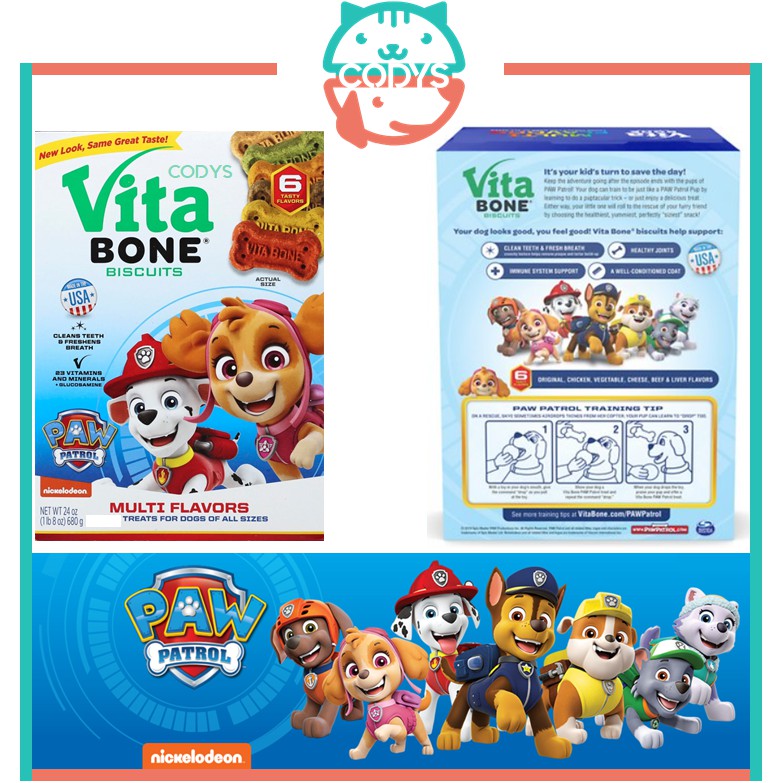 VITA BONE Dog Biscuits in 6 Multi Flavors featuring Paw Patrol (680g
