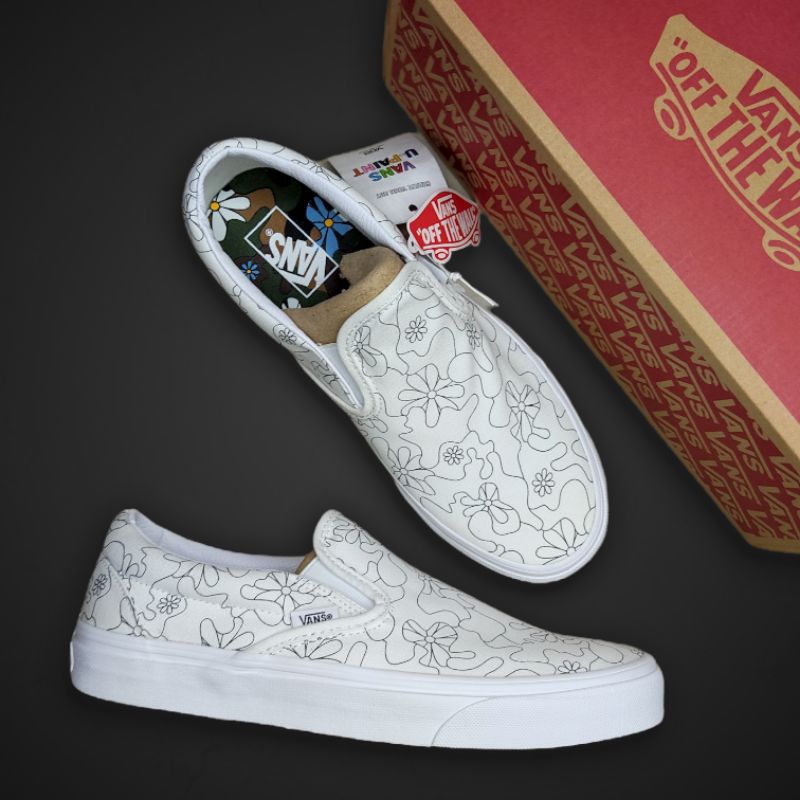 Painted white 2024 slip on vans