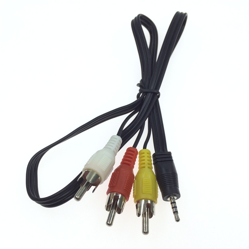 2.5mm To 3 RCA AV Adapter Cable 5ft, Stereo Audio Video Male To Male Connector