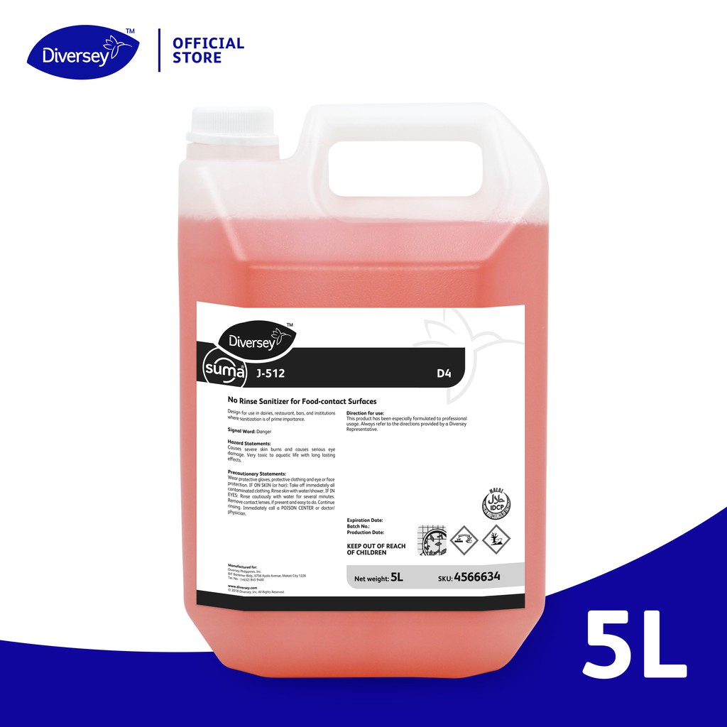 Diversey Suma Final Step J512 No Rinse Sanitizer For Food Contact