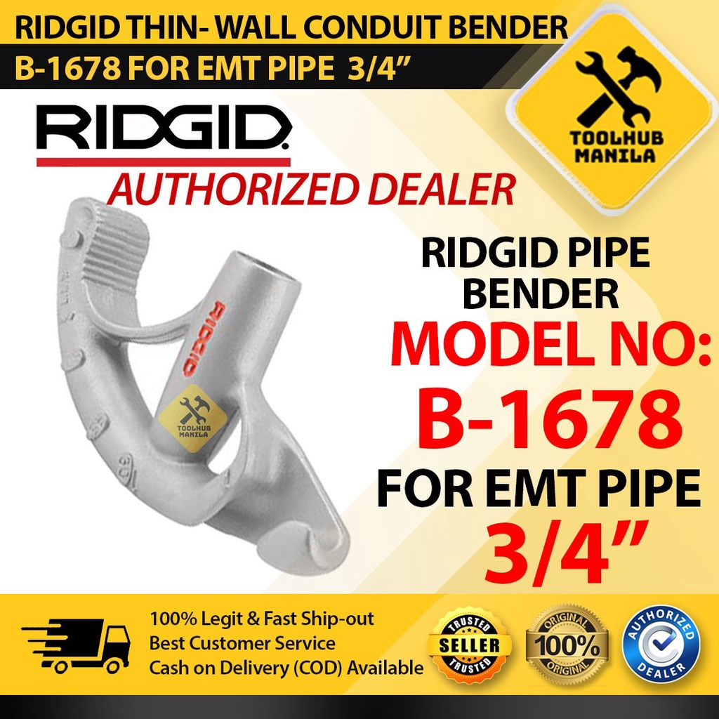 Ridgid Thin-Wall Conduit Bender B-1678 35220 for EMT 3/4