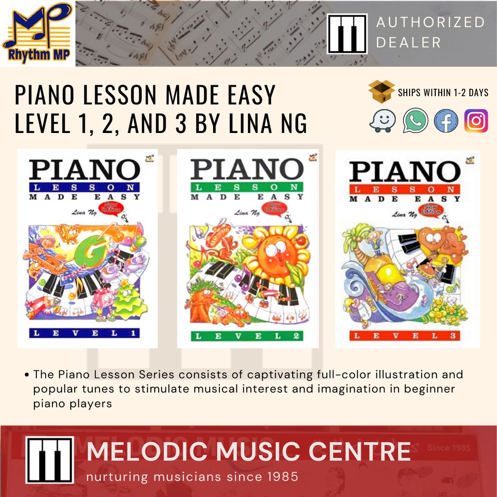 Piano Lesson Made Easy Level 1, 2, and 3 by Lina Ng | Shopee Philippines
