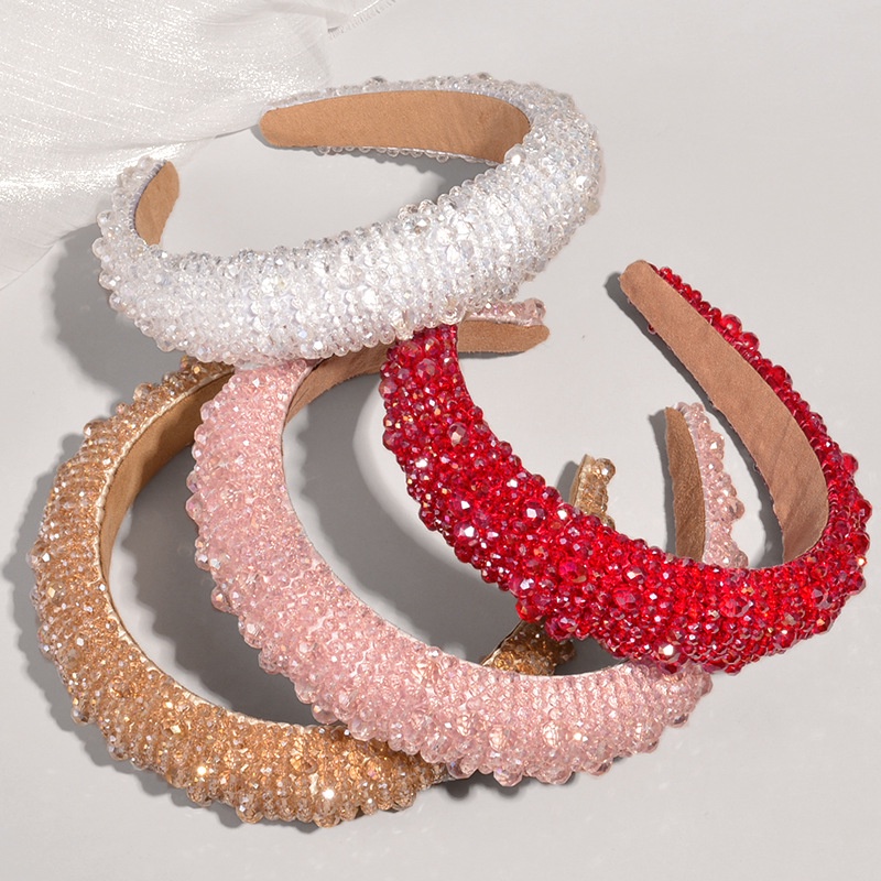 Baroque Fashion Colorful Full Rhinestones Headbands Luxury Shiny Padded ...