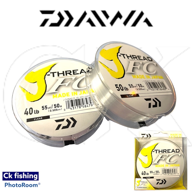 Daiwa J Fluoro 100% Fluorocarbon Leader Line - Made In Japan, 4-80lb Test, 50 Or 100 Yards