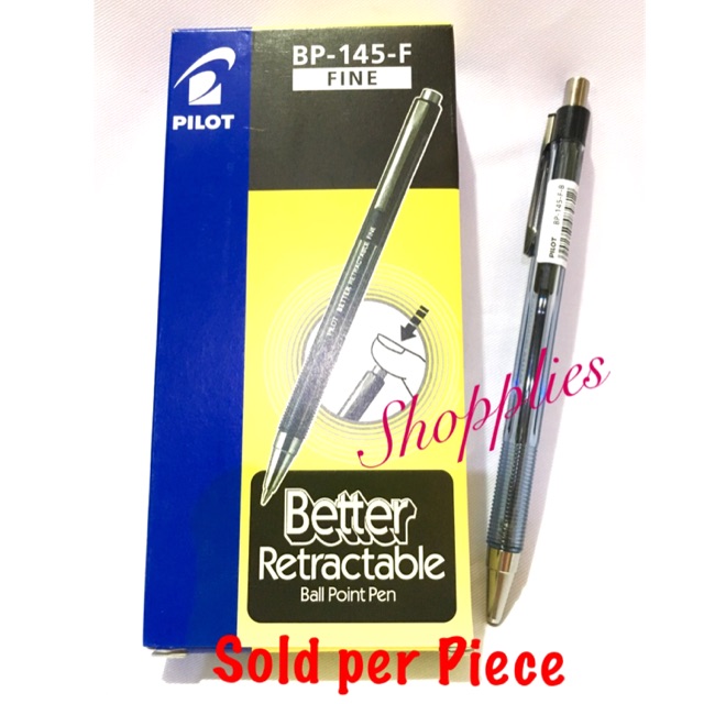 Original Pilot Bp 145 F Retractable Ball Point Pen Ballpen Black