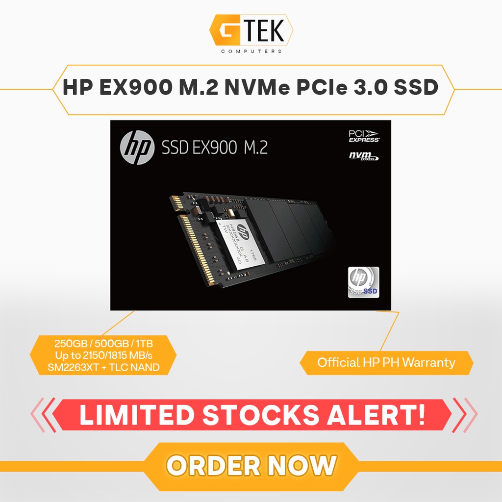 HP EX900 250GB 500GB 1TB NVMe PCIe 3.0 M.2 SSD | Shopee Philippines