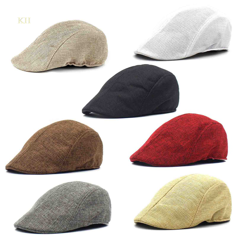 Kuhong Mens Flat Caps Tweed Classic Tweed Cap 1920s Gatsby Newsboy Hat ...